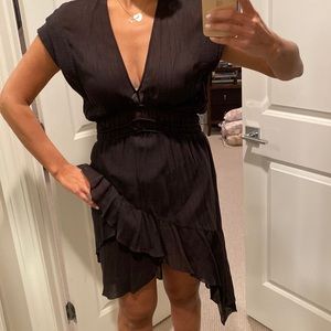 IRO black gauze-like cotton black asymmetrical dress, size 38